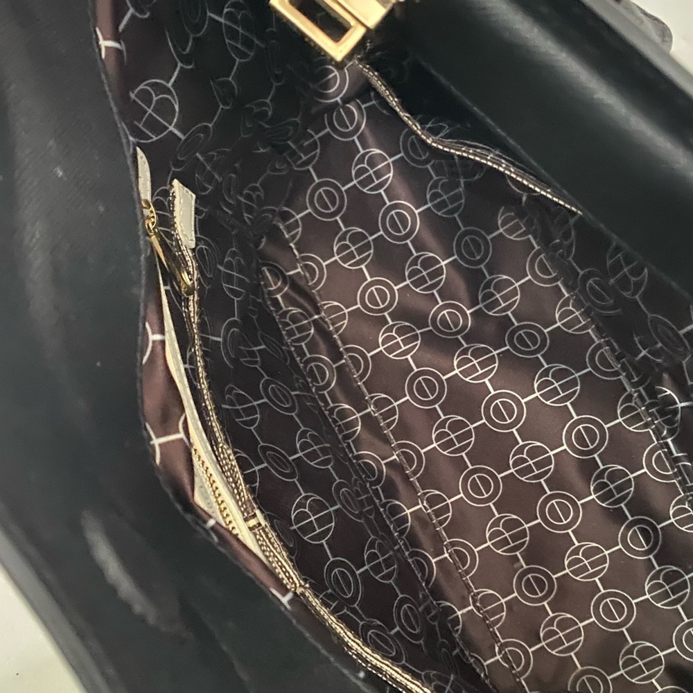 HENRI BENDEL Black Saffiano Leather Turnlock Bag - Picture 9 of 16
